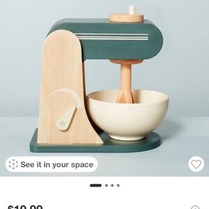 Wooden Toy Mixer - Green and Cream